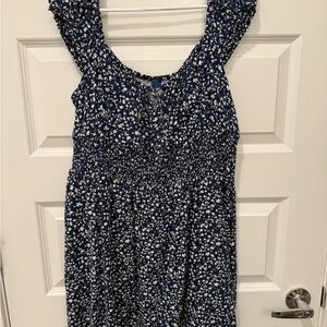 Floral Blue and White Dress